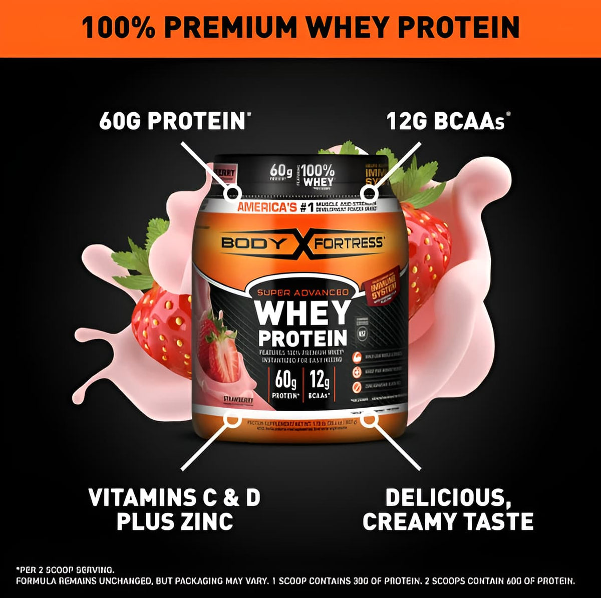 Premium Whey Protein Powder with Immune Support - 1.59 lbs