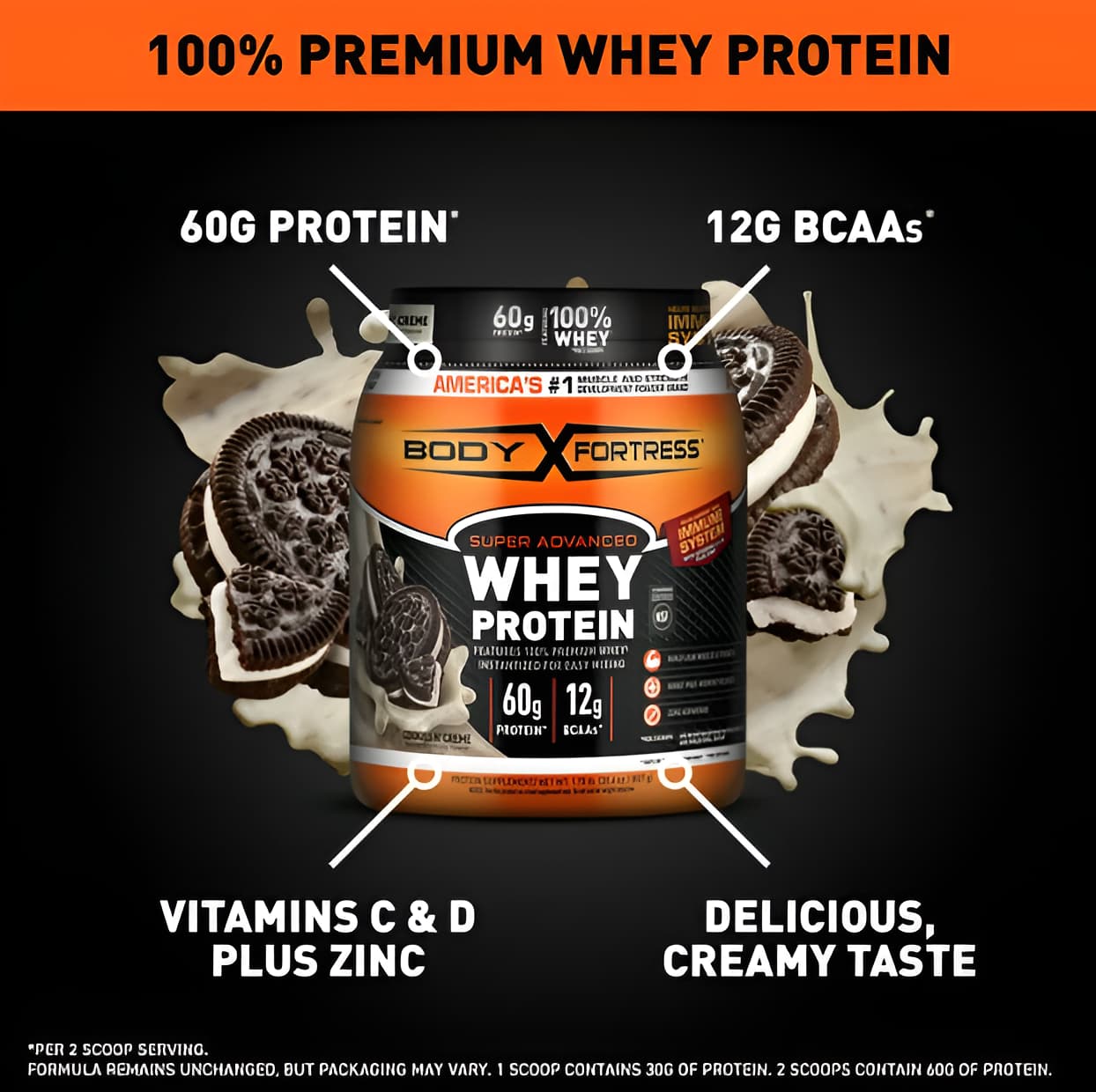 Premium Whey Protein Powder with Immune Support - 1.78 lbs