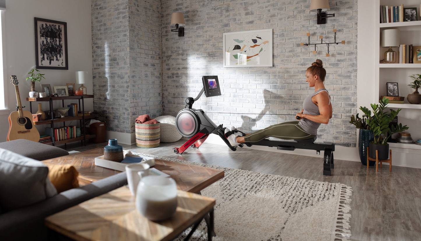 Pro R10; Rower with 10” Touchscreen and Spacesaver Design