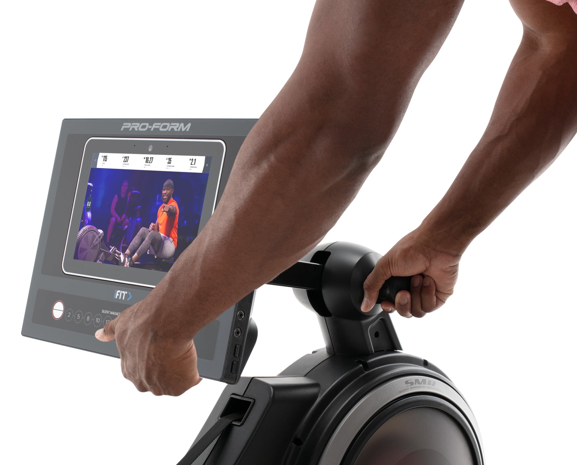 Pro R10; Rower with 10” Touchscreen and Spacesaver Design