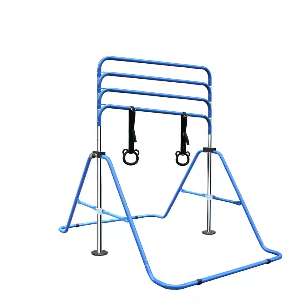 Purple Multi-Functional Adjustable Height Children'S Horizontal Gymnastic Bar with Bear Rings