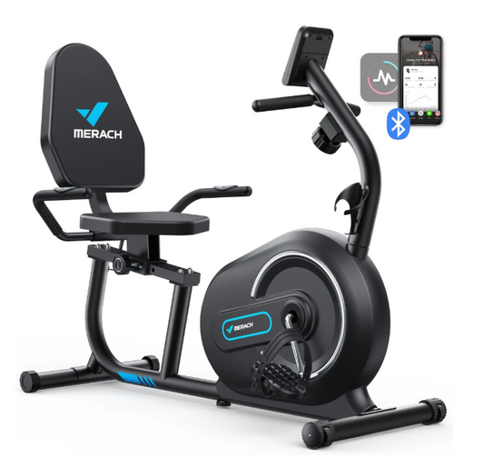 Recumbent Exercise Bike - 8 Levels Magnetic Resistance with APP
