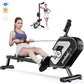 Row Machine Magnetic Rowing Machine Indoor Foldable Rower with 8 Level Adjustable Quiet Magnetic Resistance, Ergonomic Seat & LCD Monitor Cardio Exercise Training Max Weight 350 Lbs