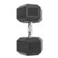 Rubber Encased Hex Dumbbell, Single Black
