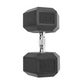 Rubber Encased Hex Dumbbell, Single Black