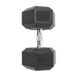 Rubber Encased Hex Dumbbell, Single Black