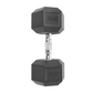 Rubber Encased Hex Dumbbell, Single Black