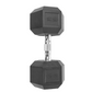 Rubber Encased Hex Dumbbell, Single Black