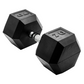 Rubber Encased Hex Dumbbell, Single Black
