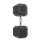 Rubber Encased Hex Dumbbell, Single Black