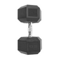 Rubber Encased Hex Dumbbell, Single Black