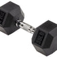 Rubber Encased Hex Dumbbell, Single Black