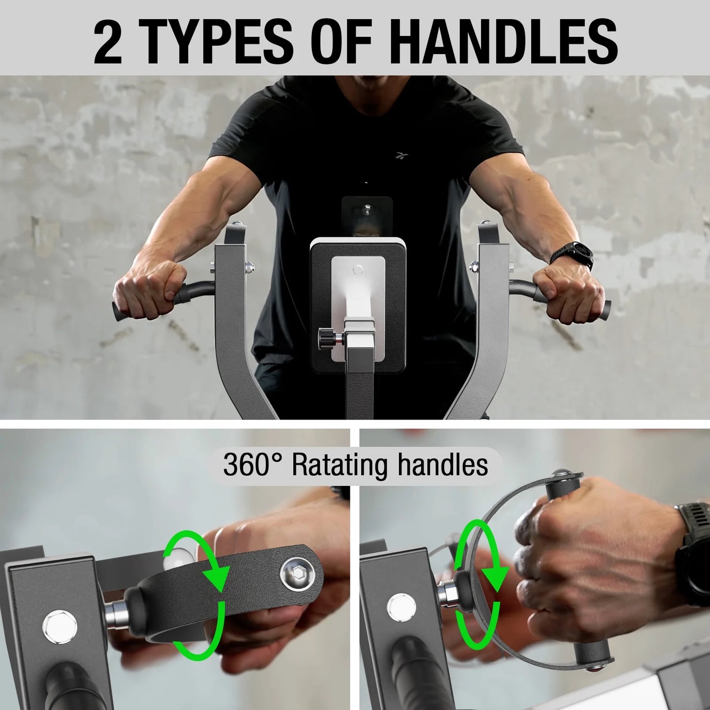 Seated Row Machine, Plate Loaded Lat and Back Workout Equipment with Adjustable Positions and Rotating Handles