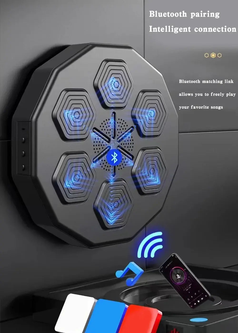 Smart Electronic Boxing Machine - Wall Mounted with Music & Lights