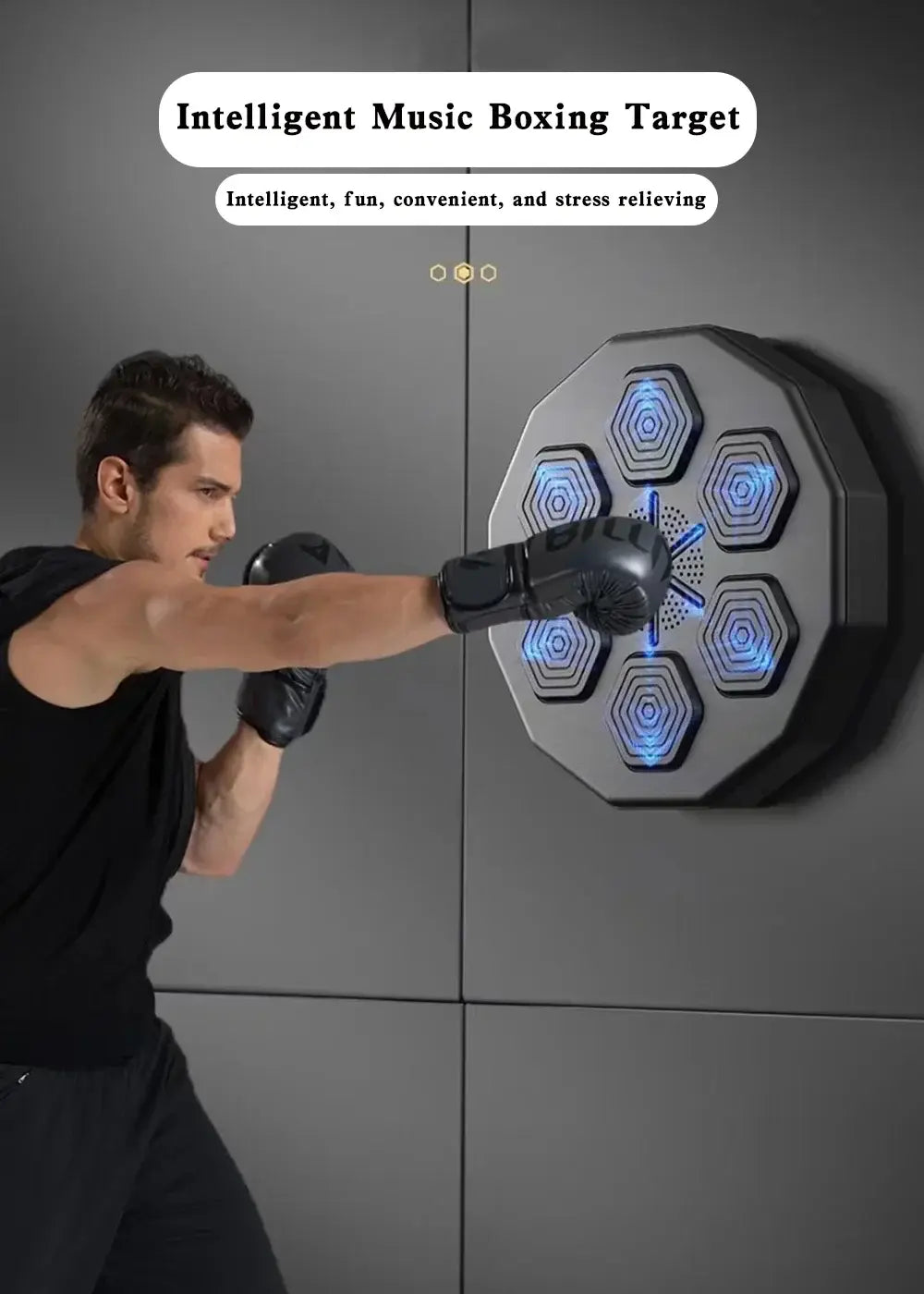 Smart Electronic Boxing Machine - Wall Mounted with Music & Lights