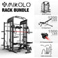 Smith Machine, All-In-One Power Rack Cage with Vertical Leg Press, 2000LBS Power Cage Squat Rack with Smith Bar, Dual Pulley Cable Crossover System for Home Gym