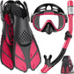 Snorkel Set for Adult,4 in 1 Snorkel Set with Panoramic View,Snorkeling Gear for Adults,Snorkeling and Travel Bag for Swimming BK-S
