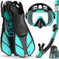 Snorkel Set for Adult,4 in 1 Snorkel Set with Panoramic View,Snorkeling Gear for Adults,Snorkeling and Travel Bag for Swimming BK-S