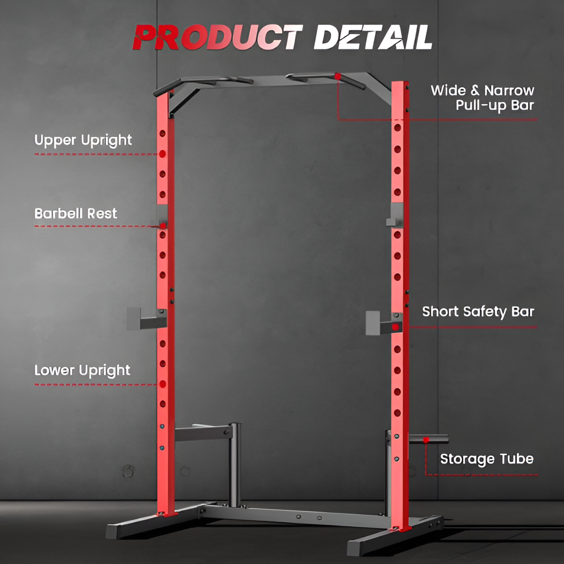 Squat Rack Power Rack Multi-Function Adjustable with Pull-up Bar