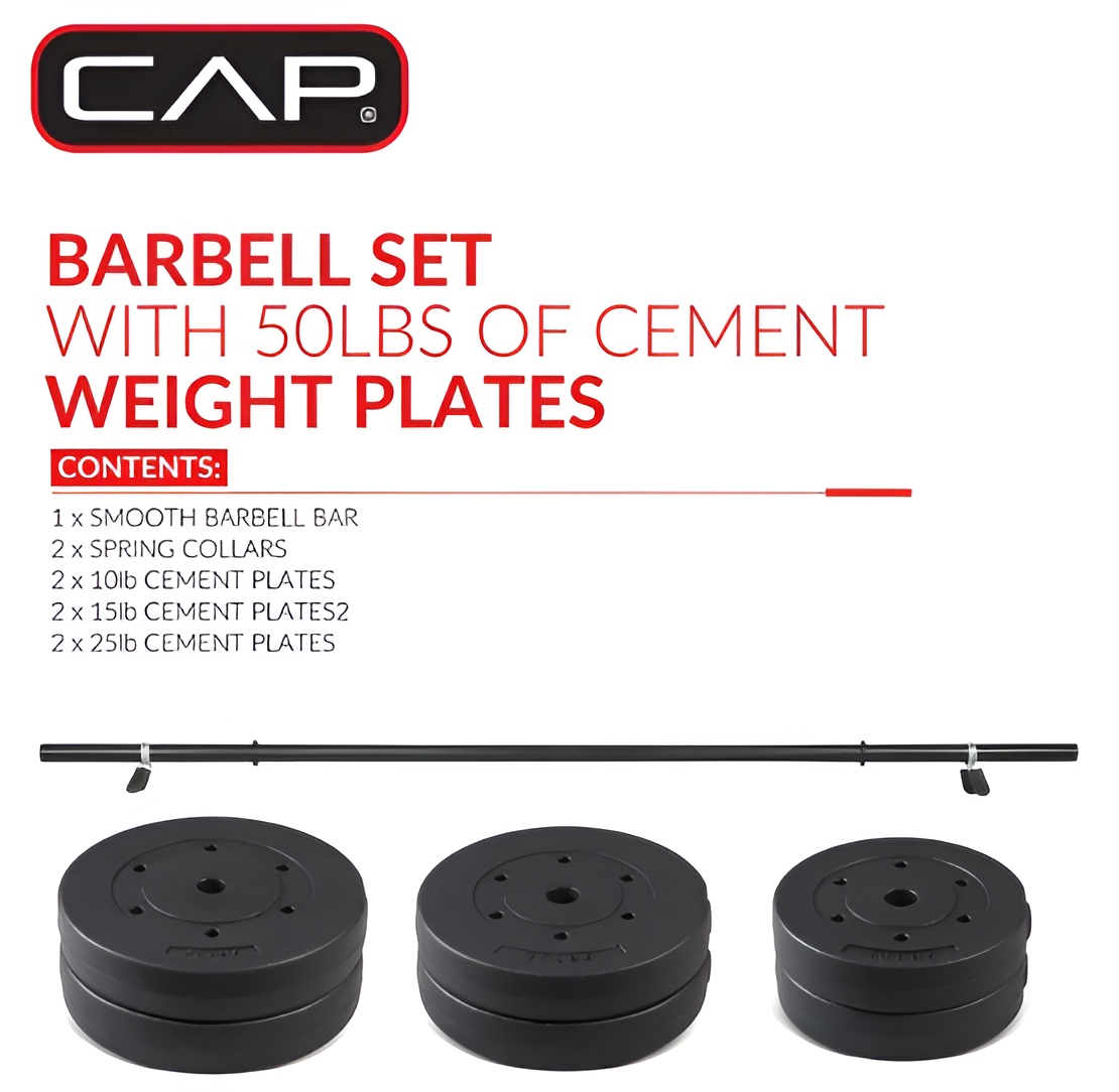 100 lb Standard Weight Set - 4.5 ft Bar with Vinyl Plates