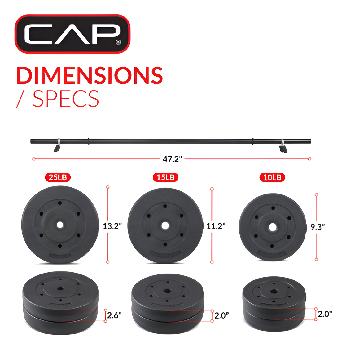100 lb Standard Weight Set - 4.5 ft Bar with Vinyl Plates