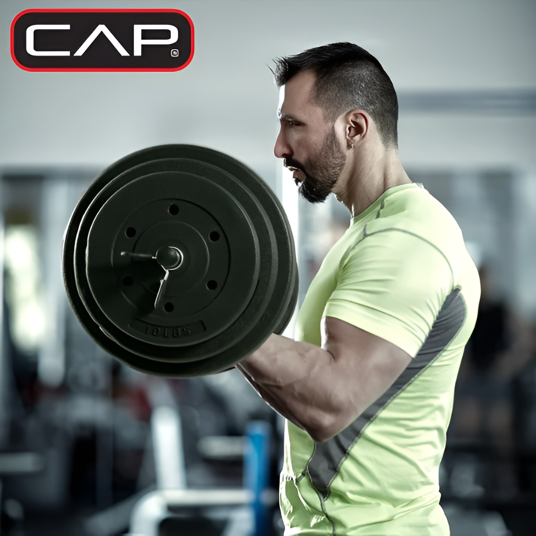 100 lb Standard Weight Set - 4.5 ft Bar with Vinyl Plates