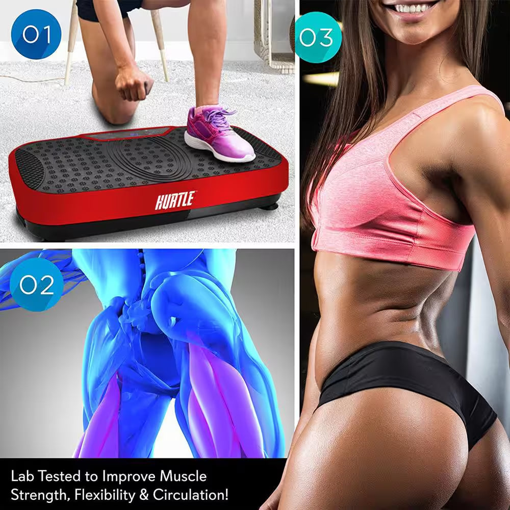 Standing Vibration Fitness Red Strength Training Station with Adjustable Speed