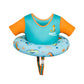 Swim School Inflatable Tot Trainer Pool Float, Adjustable Strap, Orange and Teal Sea Friends, Ages 2-4