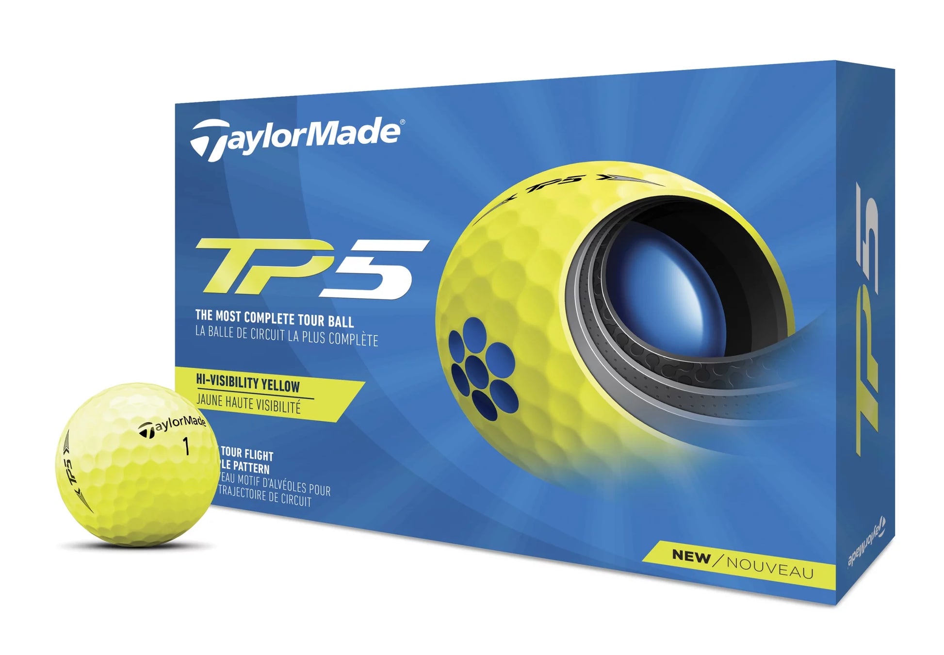 TP5 Yellow Golf Balls 12BP