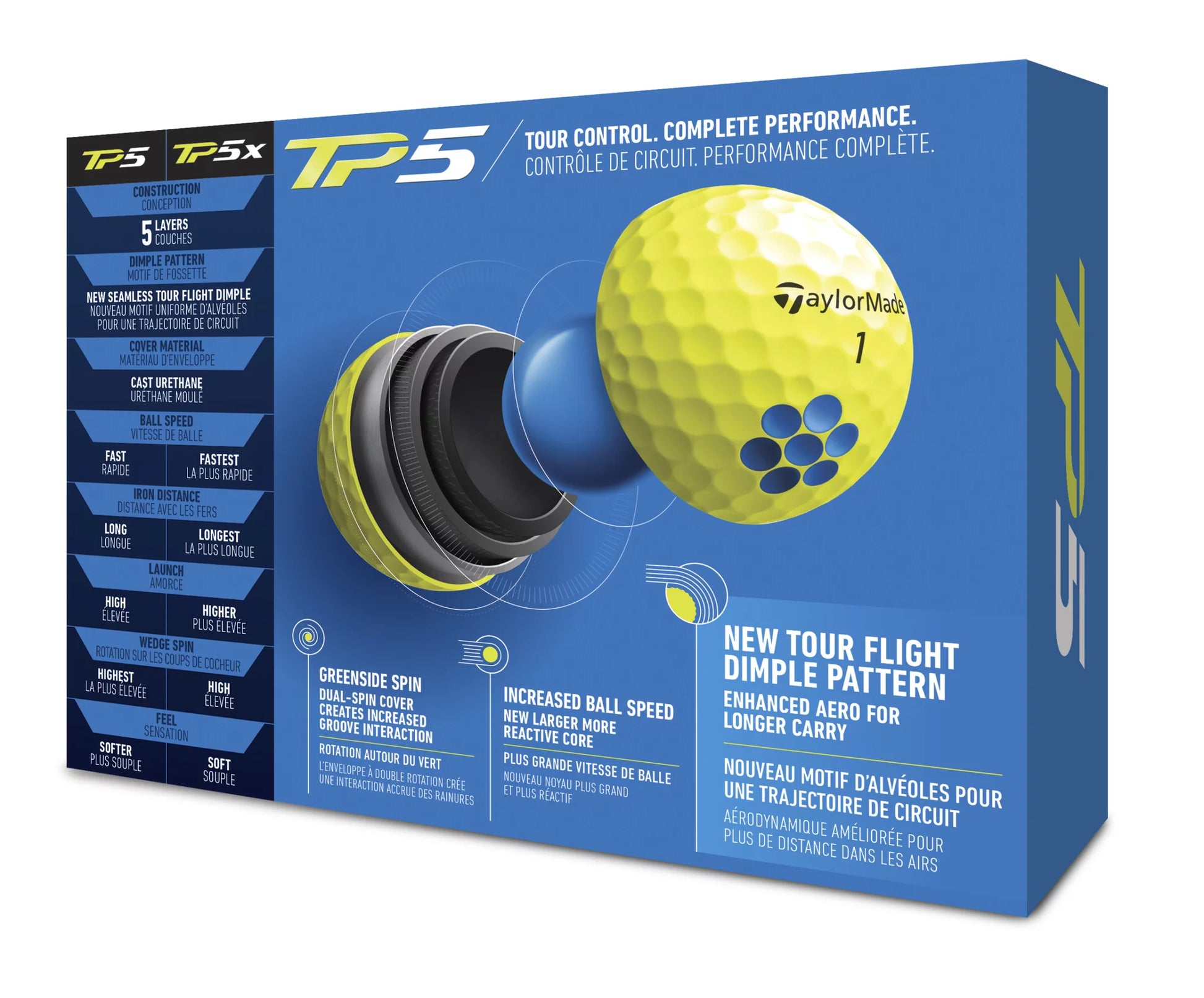 TP5 Yellow Golf Balls 12BP