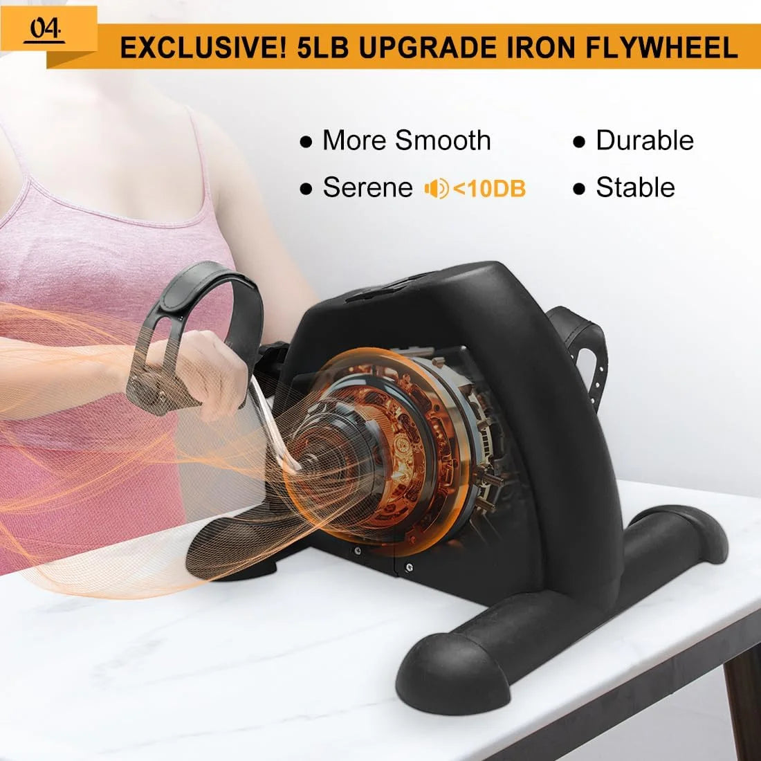 Under Desk Bike Pedal Exerciser Mini Bike for Arm/Leg Fitness & Physical Therapy with Non-Slip Carpet and LCD Display for Home/Office Sitting Exercise-Black