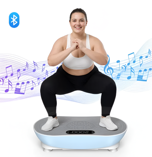 Vibration Plate Exercise Machine - LED Touch Screen, Bluetooth & Resistance Bands