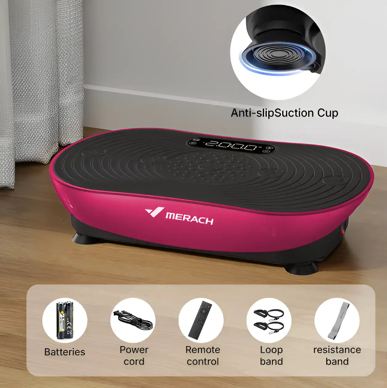 Vibration Plate Exercise Machine - LED Touch Screen, Bluetooth & Resistance Bands