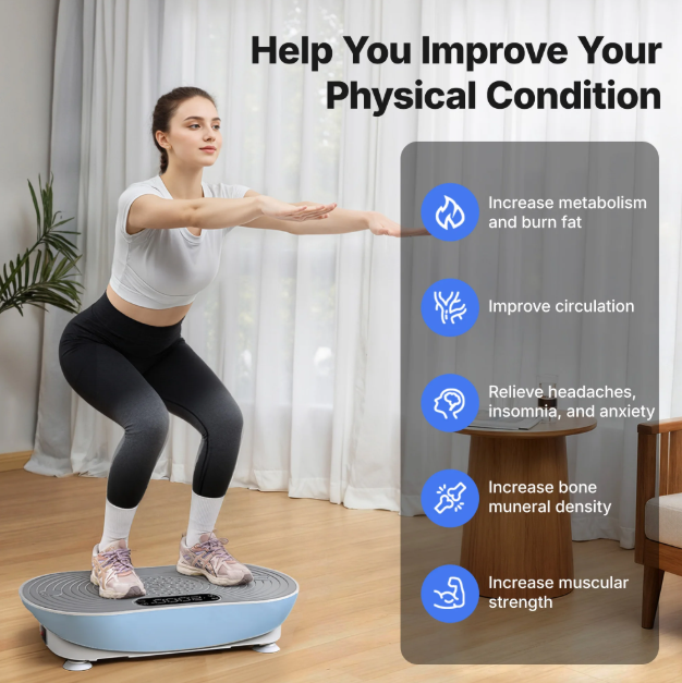 Vibration Plate Exercise Machine - LED Touch Screen, Bluetooth & Resistance Bands
