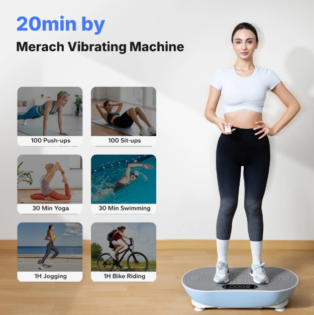 Vibration Plate Exercise Machine - LED Touch Screen, Bluetooth & Resistance Bands