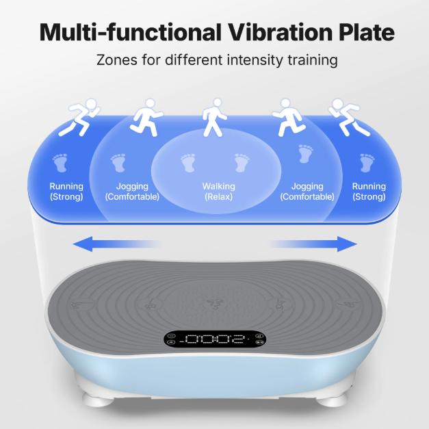 Vibration Plate Exercise Machine - LED Touch Screen, Bluetooth & Resistance Bands