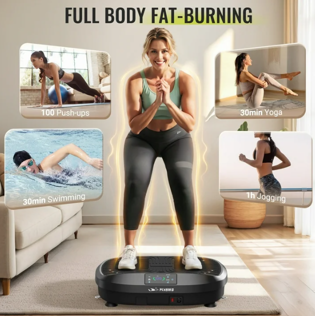Vibration Plate - Whole Body Workout Platform for Lymphatic Drainage with 2 Resistance Bands