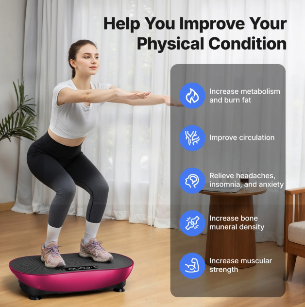 Vibration Plate Exercise Machine - LED Touch Screen, Bluetooth & Resistance Bands