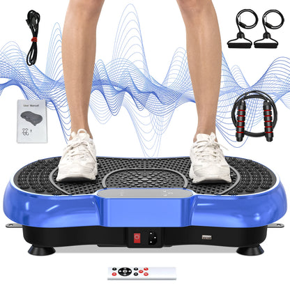 Vibration Plate Exercise Machine Whole Body Workout Vibration Fitness Platform with Accessories, White