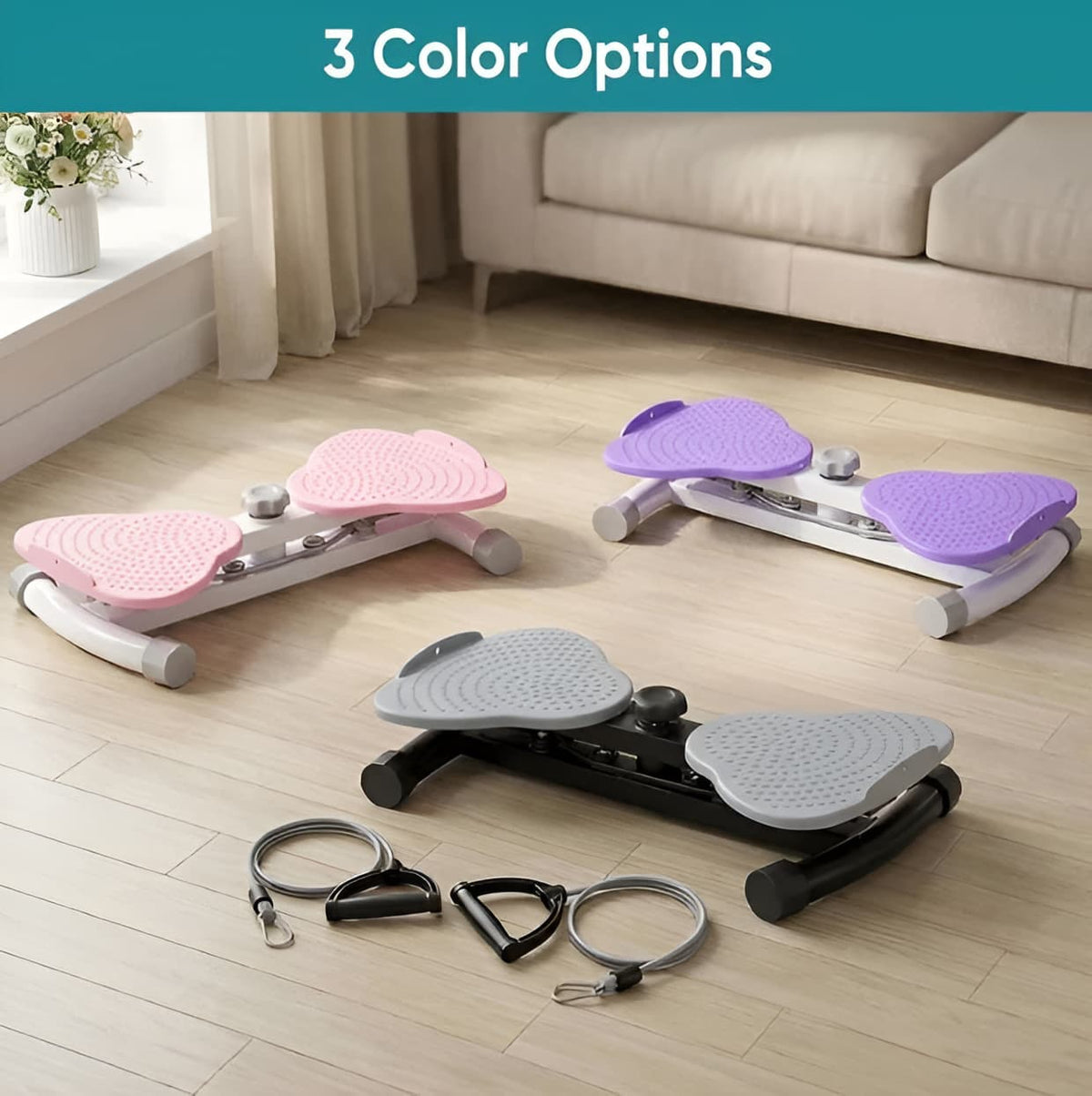 Waist Twister Board with Resistance Bands 300 lb Capacity