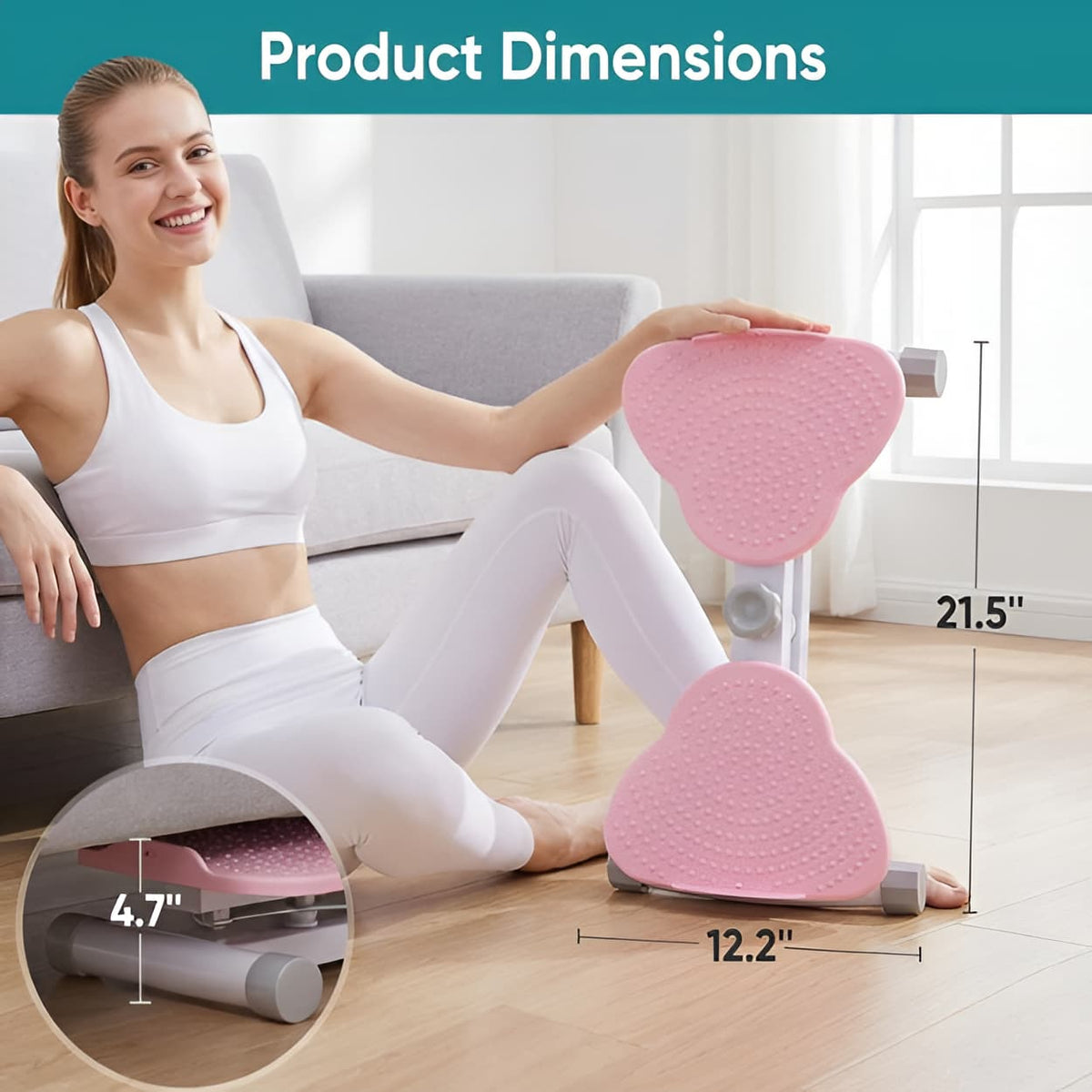 Waist Twister Board with Resistance Bands 300 lb Capacity
