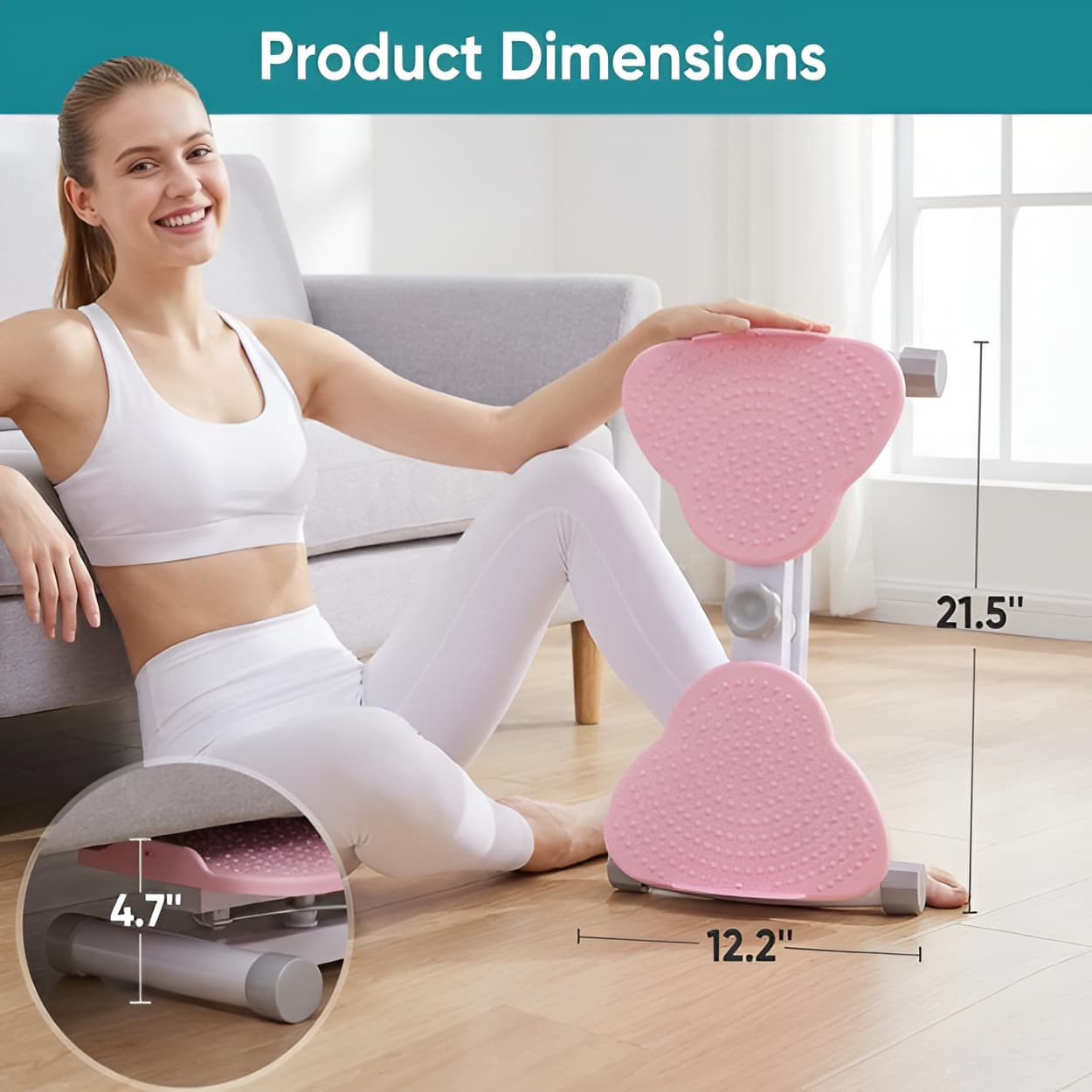 Waist Twister Board with Resistance Bands 300 lb Capacity