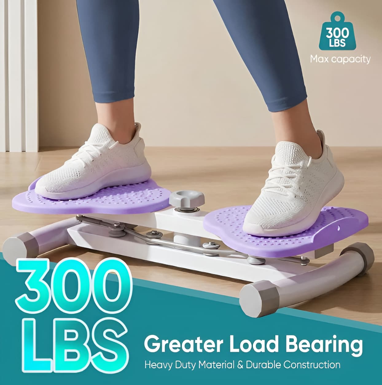 Waist Twister Board with Resistance Bands 300 lb Capacity