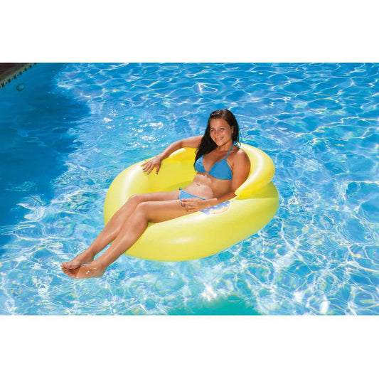Water-Pop Mesh Bottom Swimming Pool Float Lounge - Yellow