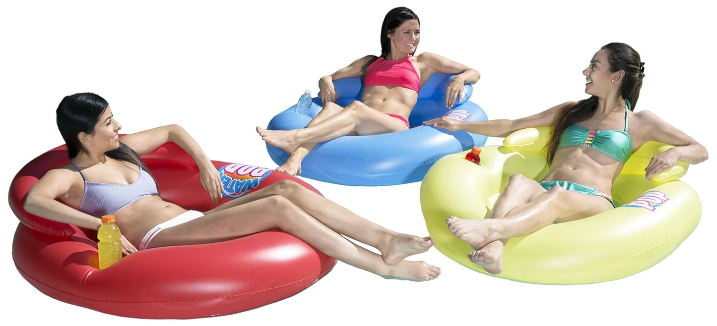 Water-Pop Mesh Bottom Swimming Pool Float Lounge - Yellow