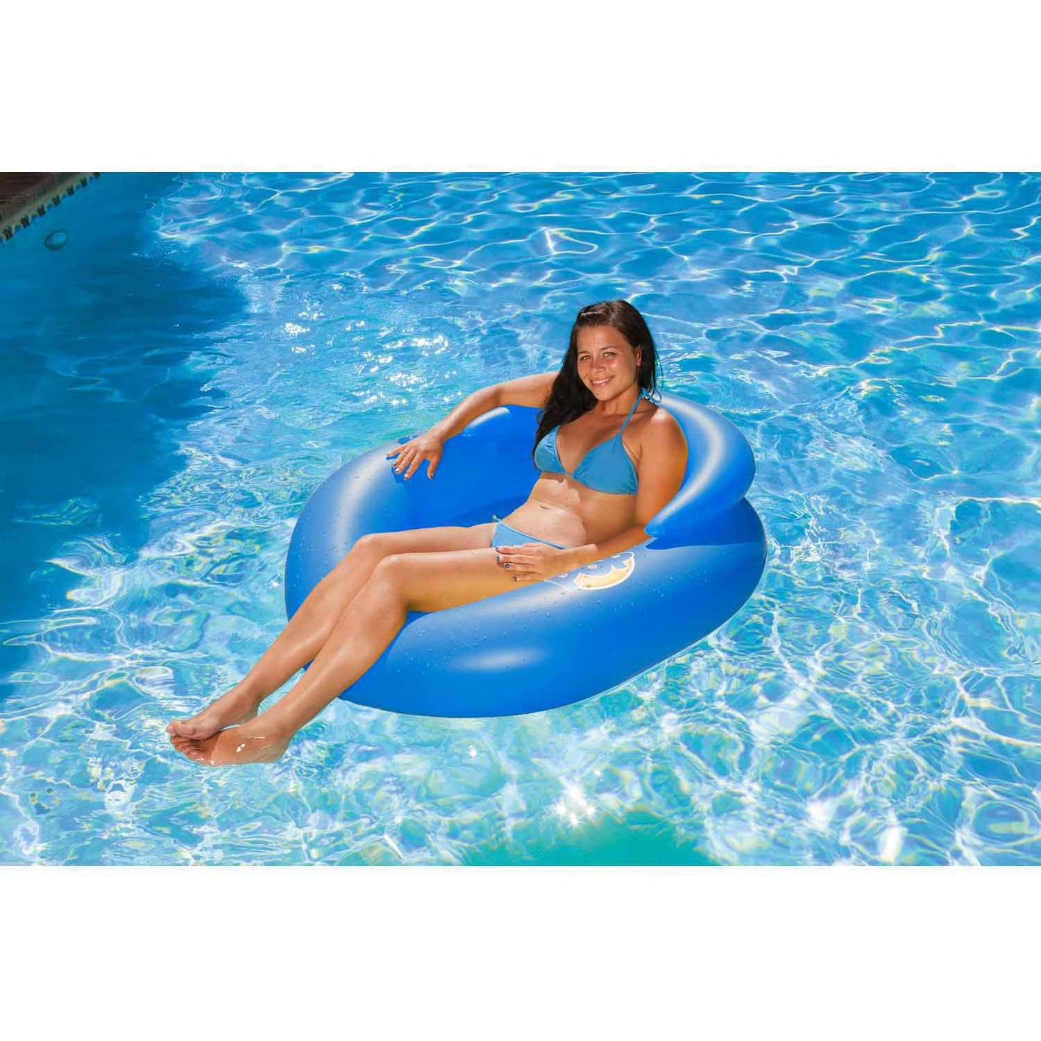 Water-Pop Mesh Bottom Swimming Pool Float Lounge - Yellow