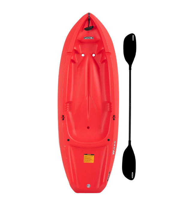 Wave 6 ft Youth Kayak with Paddle - Kids Ages 5+ (130 lb Capacity)