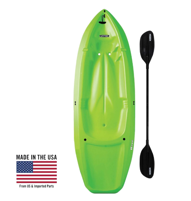 Wave 6 ft Youth Kayak with Paddle - Kids Ages 5+ (130 lb Capacity)