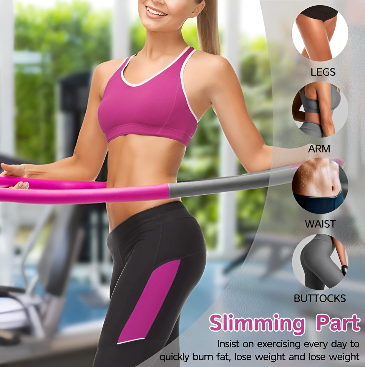 Weighted Hula Hoop 900g - Padded Fitness Hoop for Home Workouts