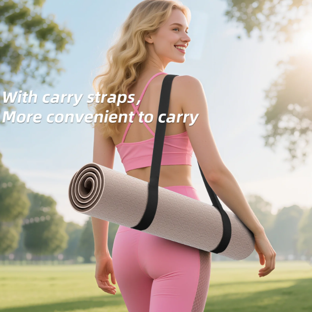 Workout Mat 8mm Thick - Non Slip TPE Yoga Mat 71"x24" for Home Gym